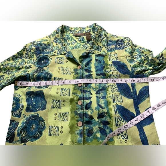 Jane Ashley Casual Lifestyle Green Blue Floral - Picture 7 of 16